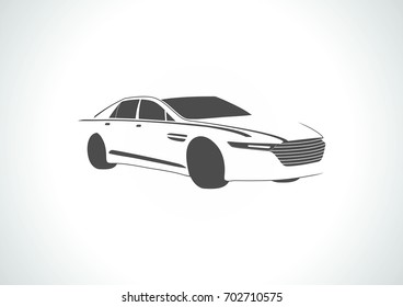silhouette of the car