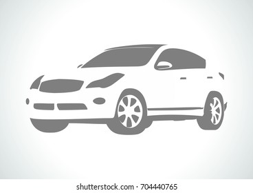 silhouette of the car