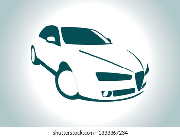 the silhouette of the car. Alfa romeo