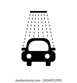 Silhouette of a car with dotted lines illustrating movement. Vector illustration. EPS 10.