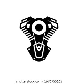 Silhouette Automotoren Vektorillustration. Symbol für die Vektorillustration des Automotors