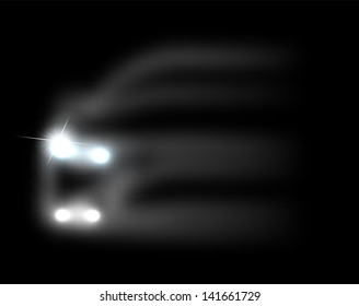 Silhouette des Autos mit Scheinwerfern. Vektorgrafik