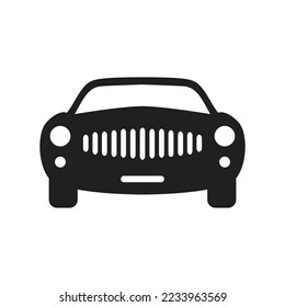 Silhouette car icon template. vector illustration