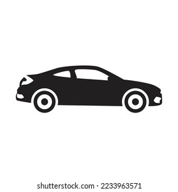 Silhouette car icon template. vector illustration