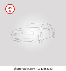silhouette of car lines. in vector