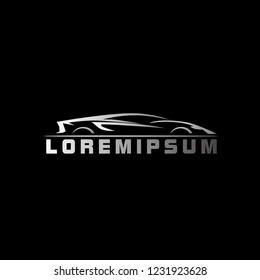 silhouette car logo with deep philosophy for technology startup company. silhouette car logo design has mean elegant and luxury for company sign