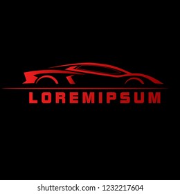 silhouette car logo with deep philosophy for technology startup company. silhouette car logo design has mean elegant and luxury for company sign