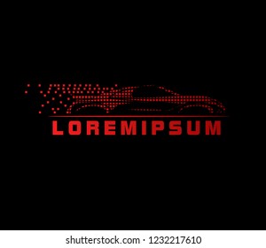silhouette car logo with deep philosophy for technology startup company. silhouette car logo design has mean elegant and luxury for company sign