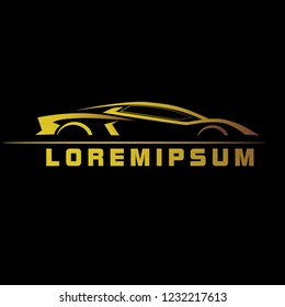 silhouette car logo with deep philosophy for technology startup company. silhouette car logo design has mean elegant and luxury for company sign