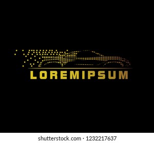 silhouette car logo with deep philosophy for technology startup company. silhouette car logo design has mean elegant and luxury for company sign
