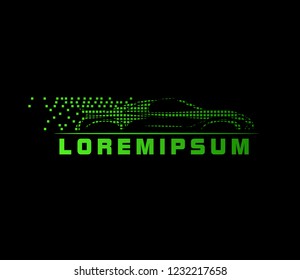 silhouette car logo with deep philosophy for technology startup company. silhouette car logo design has mean elegant and luxury for company sign