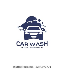 Silhouette car logo design concept. Car Wash Logo Vector Template