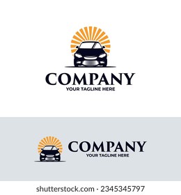 Silhouette of car logo design template