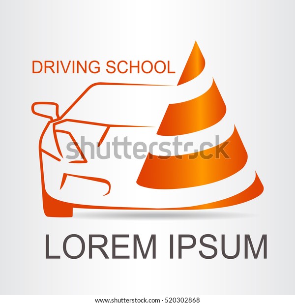Silhouette of a car.\
Logo for driving\
school.
