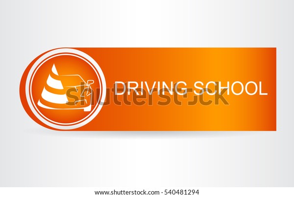 Silhouette of the car.\
Logo driving\
school.