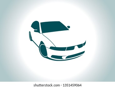 the silhouette of the car. Mitsubishi.