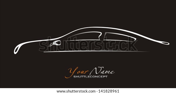 Silhouette Car On Black Background Vector Stock Vector (Royalty Free ...