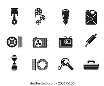 Silhouette Car Parts and services  - Vector Illustration