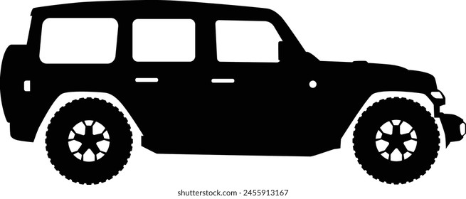 Silueta de la ilustración de vista lateral del coche en Vector
