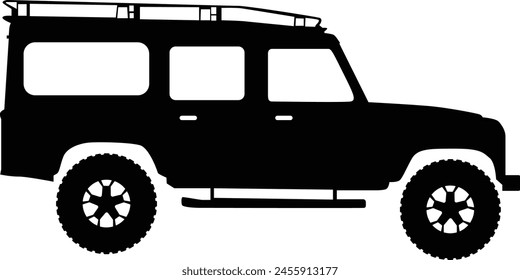 Silhouette of car side view illustration in vector