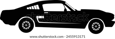Silhouette of car side view illustration in vector