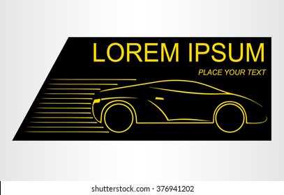 Silhouette of the car. Car symbol. Template for logotype.