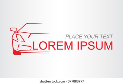 Silhouette of the car. Car symbol. Template for logotype.