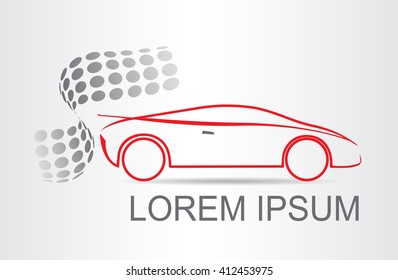 Silhouette of the car. Car symbol. Template for logotype.