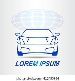Silhouette of the car. Car symbol. Template for logotype.