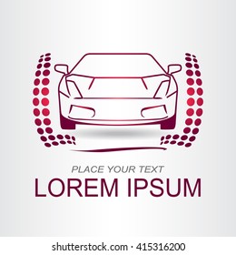 Silhouette of the car. Car symbol. Template for logotype.