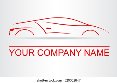 Silhouette of a car. Car symbol. Template for logotype.