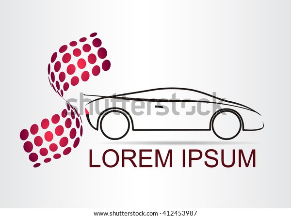 Silhouette\
of the car. Car symbol. Template for\
logotype.