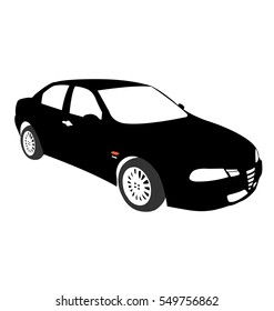 Silhouette of Car vector black 