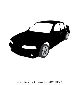 Silhouette of Car vector black 