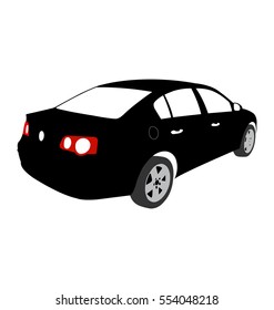 Silhouette of Car vector black 