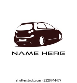 Diseño de vector de coche de silueta con fondo blanco