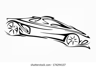 Silhouette de auto. Ilustración del vector