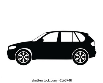 Silhouette a car, vector illustration