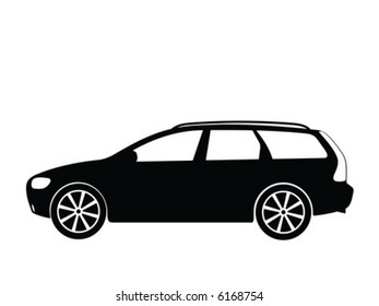 Silhouette a car, vector illustration