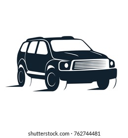Silhouette of car vector illustration.