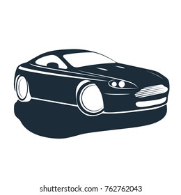 Silhouette of car vector illustration.