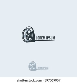 The Silhouette Of The Car Wheel. Vector Logo Template. 