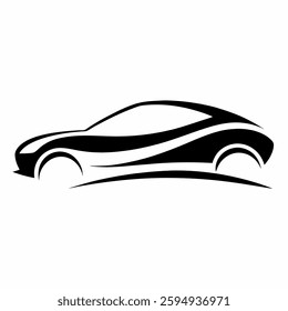 silhouette of a car in a white background