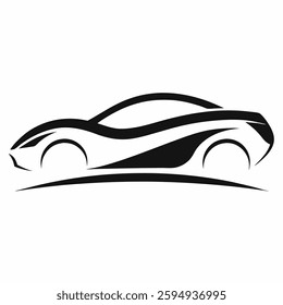 silhouette of a car in a white background
