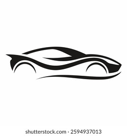silhouette of a car in a white background