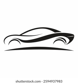 silhouette of a car in a white background