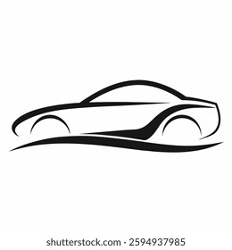 silhouette of a car in a white background
