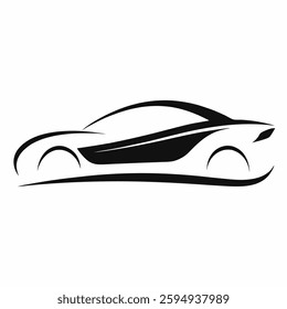 silhouette of a car in a white background