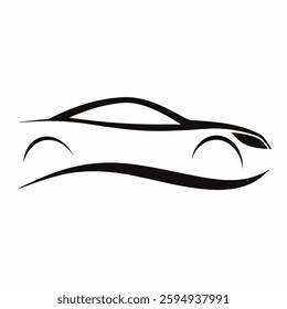 silhouette of a car in a white background