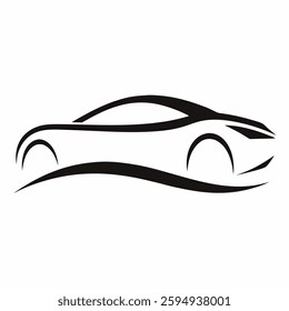 silhouette of a car in a white background
